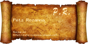 Petz Rozanna névjegykártya